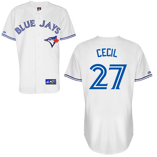 Brett Cecil #27 Youth Baseball Jersey-Toronto Blue Jays Authentic Home White Cool Base MLB Jersey